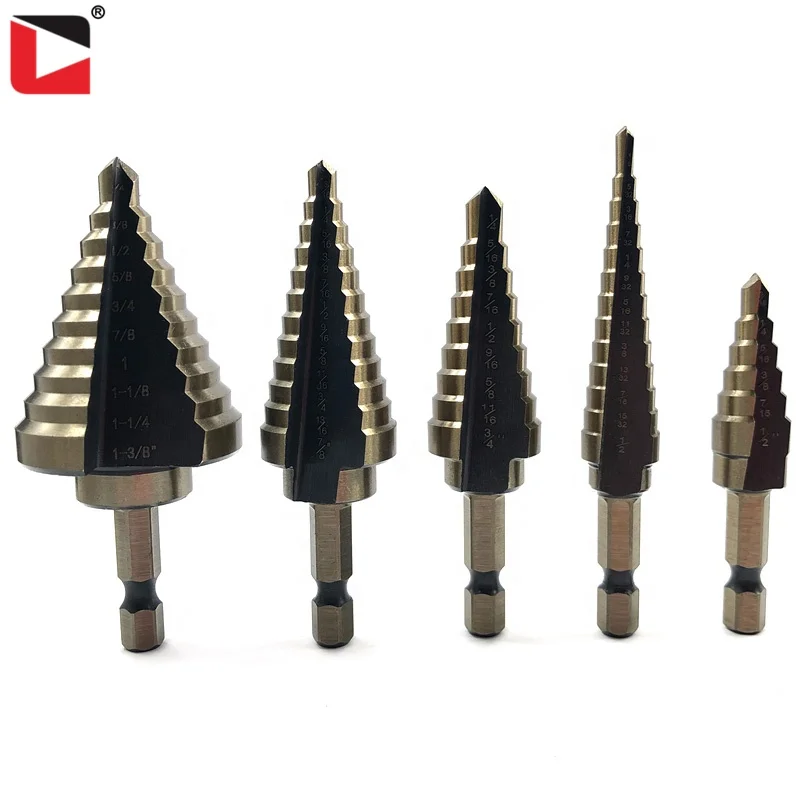 HSS Черное и Золотое металлическое ступенчатое сверло