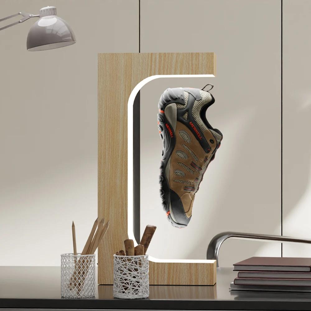Levitation Shoes Display Magnetic Floating Shoe Display Rack Acrylic Hiking Shoes Display Racks with LED Light