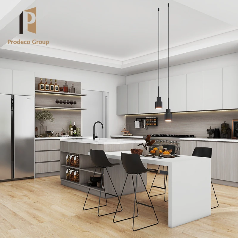 Flat Pack Matt Grey Modern Furniture Melamine Mdf Kitchen Cabinets