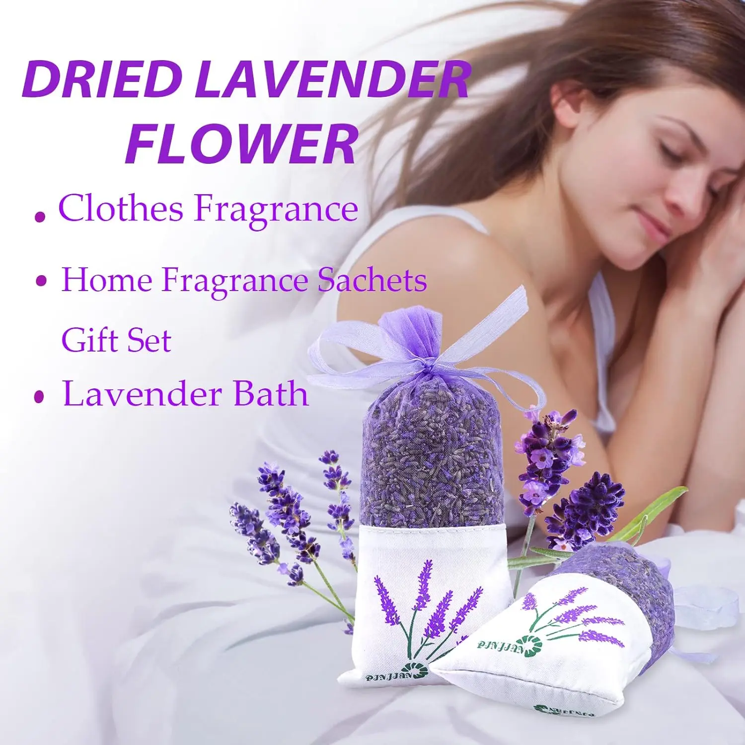 Lavender Sachet Bags, Natural Ultra Blue Lavender Buds for Home Fragrance, Room decorations and Fresh Lavender Scent Sachets