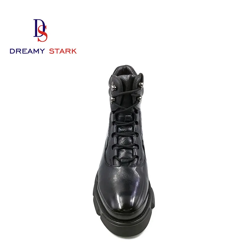 Dreamy Stark Breathable Walking  High Top Shoes New Style Fashion Boot Genuine Leather Shoes Lace Boot Men Casual Shoes for Men