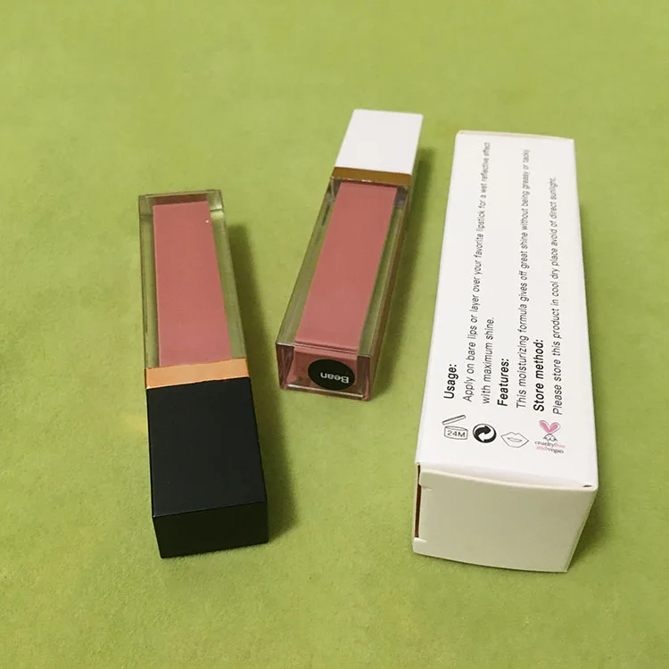 
50 pieces with logo print lip gloss shiny glitter shimmer lipgloss ready to ship 