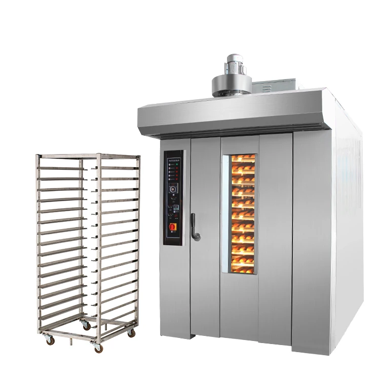 Stainless Steel  Oven-guangzhou Small Rotary Rack Trolley Oven Bakery 64 Rack for Bakery De 16 32 12 Bandejas Suppliers in Kenya