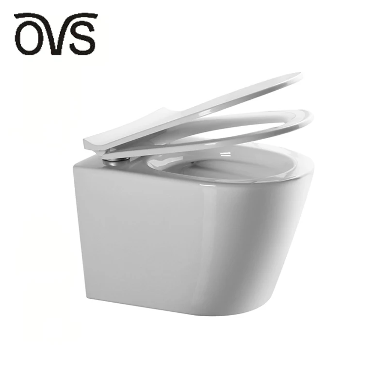OVS Wholesale Hidden Water Tank Bathroom Hanging Wc Wall Mounted Bathroom Modern Wall Hug Toilet