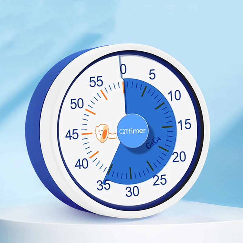 KidsFriendly Visual Timer 60 Minute Round Shape Mechanical Countdown with Alarm for Kitchen Use