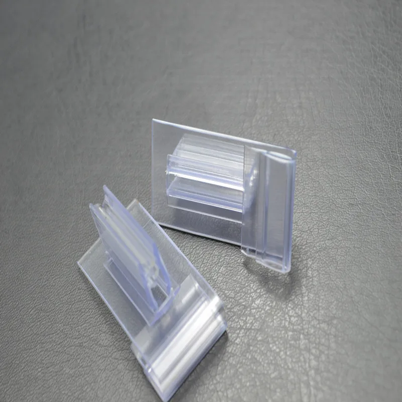 Clear plastic supermarket shelf magnetic label holder plastic strip for goods