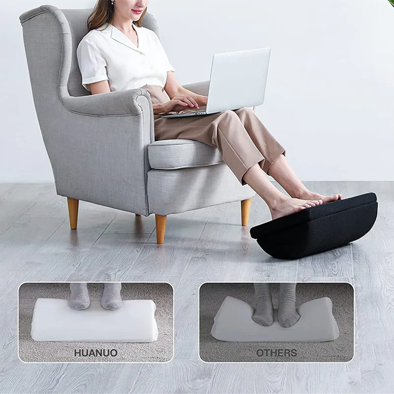 Memory Foam Foot Rest Under Desk Adjustable Height Leg Rest Cushion Velvet Foot Rest for Couch Office Living Room Chair