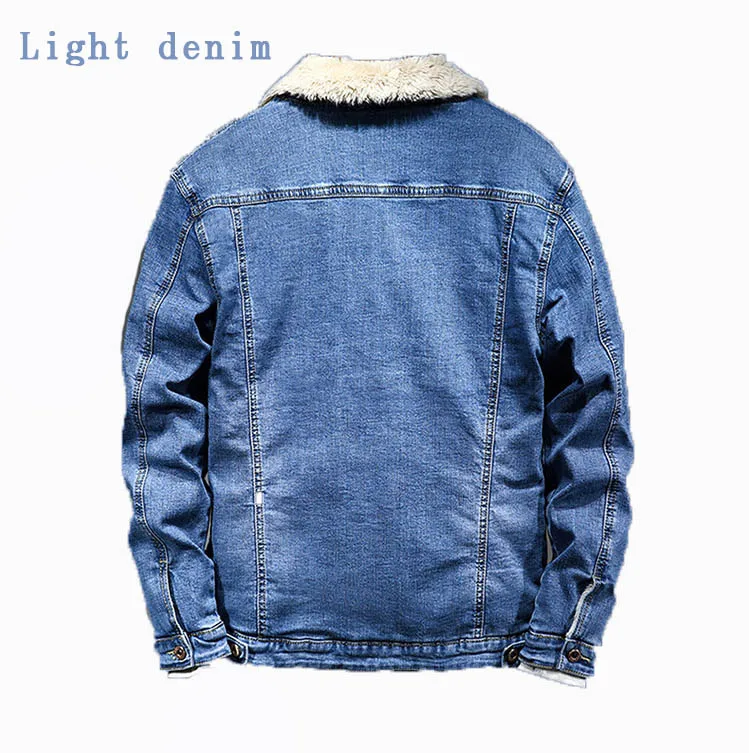 Лидер продаж, Мужская теплая джинсовая куртка с пушистой подкладкой, джинсовое пальто для зимы и нового года