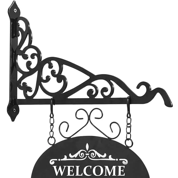 JH-Mech 14in Bird Feeder Wall Hanger Decor Outdoor Plant Bracket Metal Wall Hook for Hanging Sign Bracket