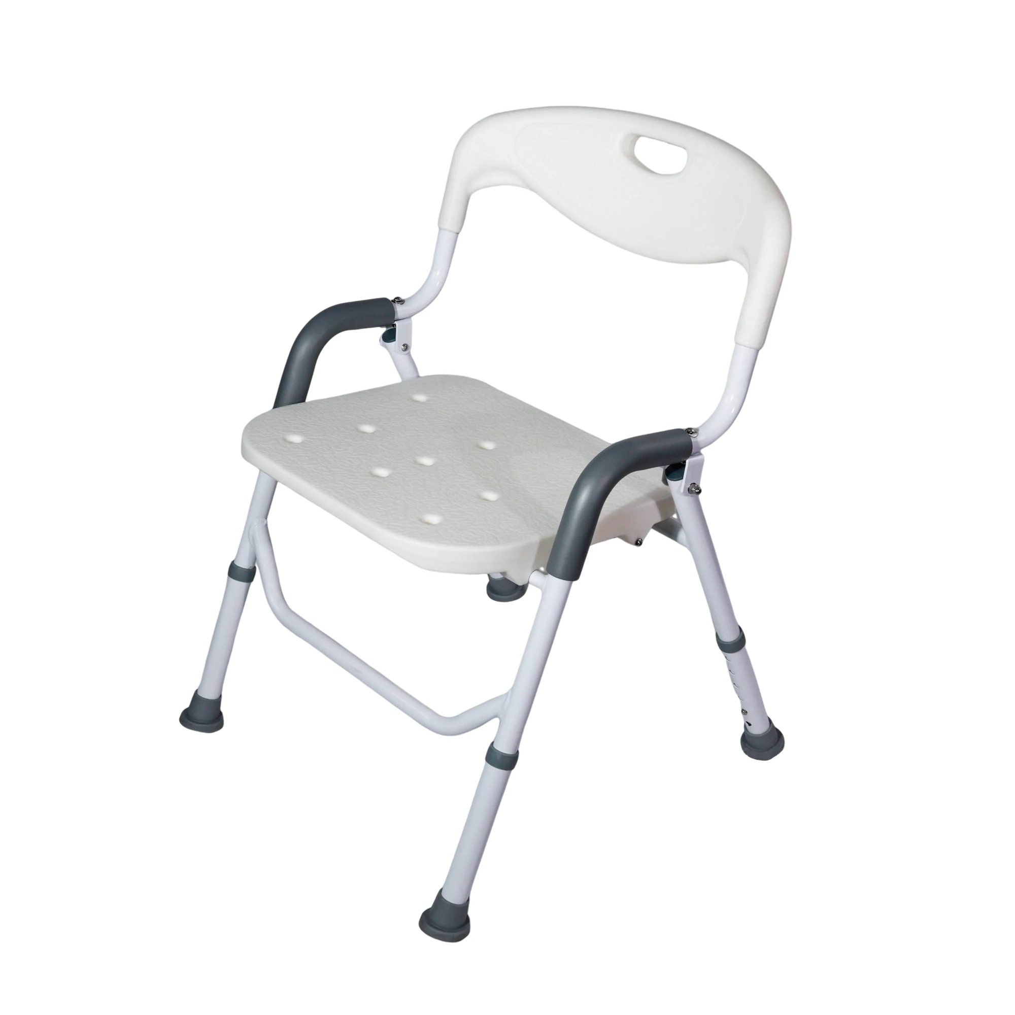Adjustable Aluminum Alloy Bathroom Shower Chair with Armrests for Elderly Toilets Shower Seats Rehabilitation Therapy Supplies