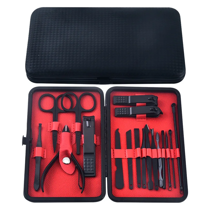 Черный цвет 18 16 12 10 7 шт. набор для стрижки ногтей маникюра и педикюра ухода за пальцами ногами подарок