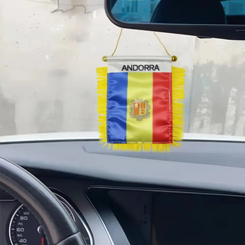 4*6 Inch Rhode Island Fringy Window Hanging Mini Car Small Flag Banner For Rear View Mirror Decoration