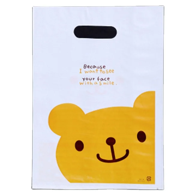 50pcs/lot Plastic bag portable creative  packaging bag gift exquisite Korean high-end customised plastic bags with logo