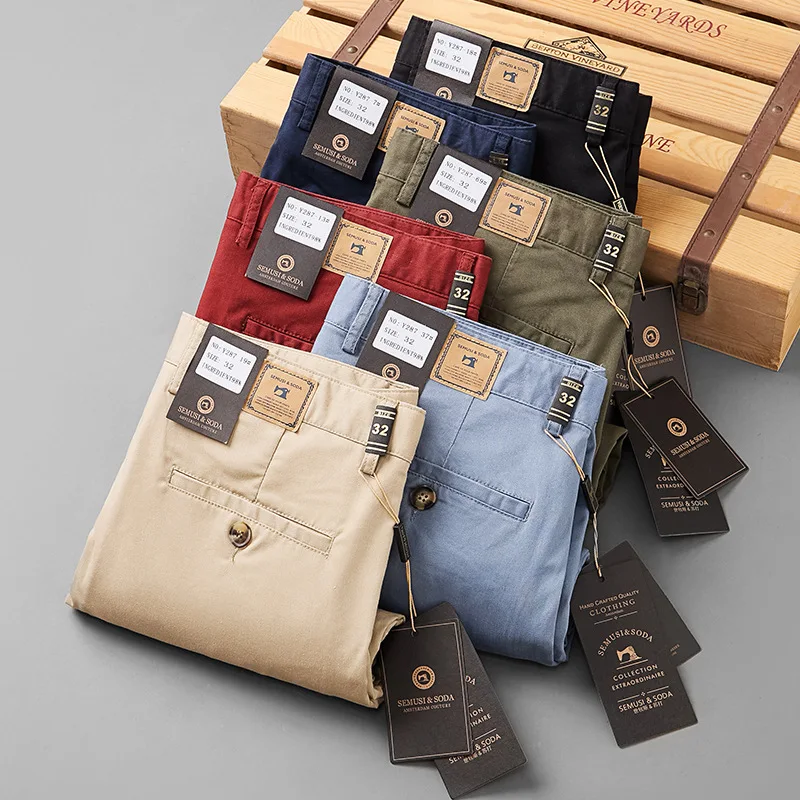 Custom Stretch Mens Casual Khaki Chino Pants  Office Slim Trouser  Chino Trouser Straight Pants
