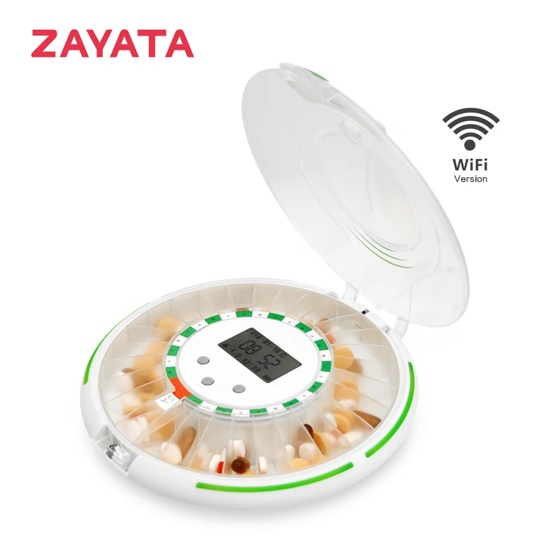 
WiFi Smart Pill Dispenser with Alarm Reminder-Voice&Flashing Light&App Alert 