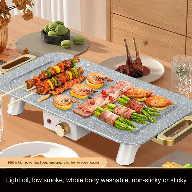 Household Appliance Electrical Bbq Grill Smokeless Electric  Grill Table  Easy Cleaned Indoor Large  Machine  Barbecue