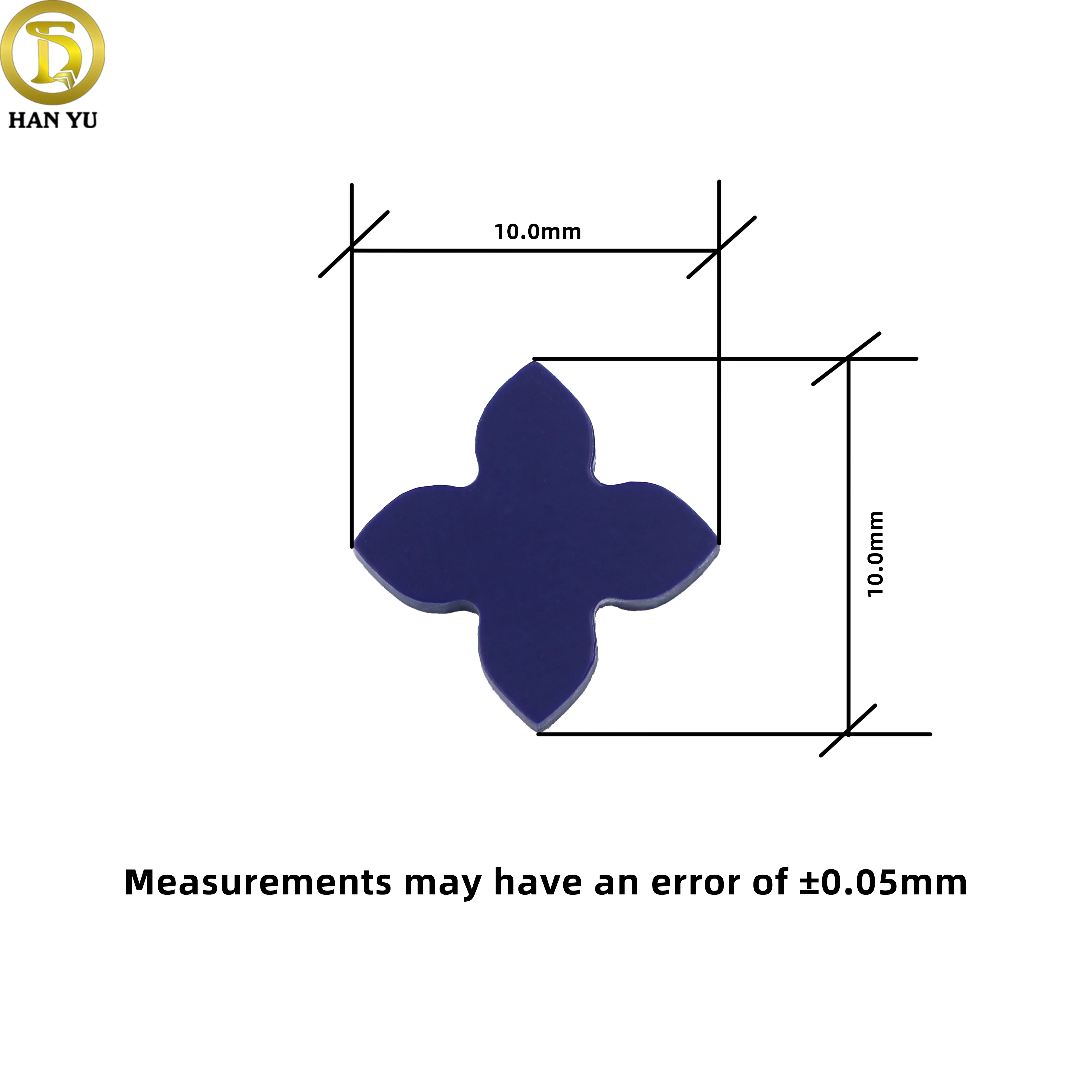 Hanyu Gems Factory Direct Price 10mm Four Leaf Cover Synthetic Dark Blue Lapis Lazuli For Jewelry Making