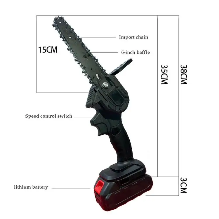 
Mini Chainsaw 6-Inch Handheld Cordless Portable Electric Chainsaw Household small hand-held chainsaw With hand guard 