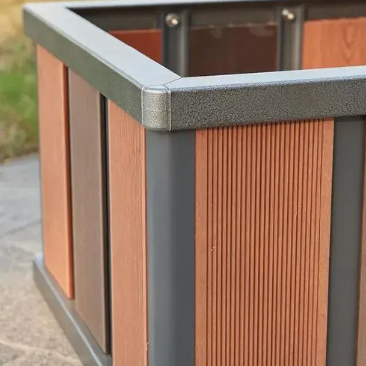 manufacturer Hot sales metal modern commercial street decoration large rectangle aluminum planter pots flower boxes