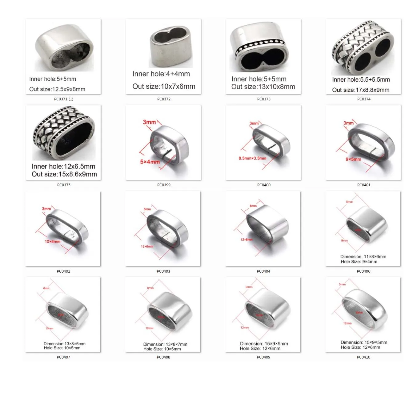 Yudan 316 Stainless Steel Bracelet Charms Spacer Beads  For Jewelry Making