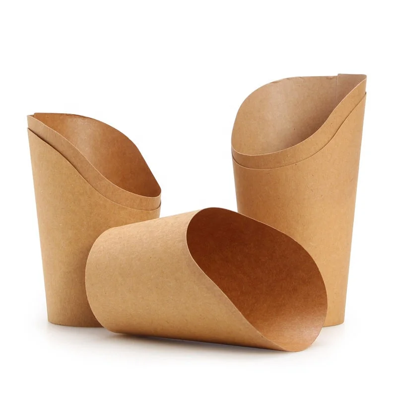 Eco-Friendly Paper Cup Freezer Container to Go Custom Printed Paper French Fries Cup