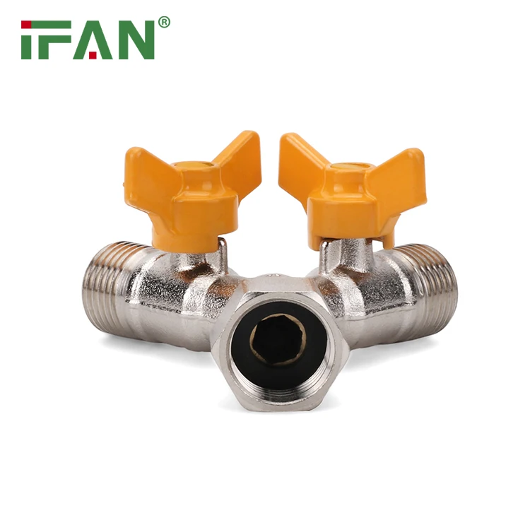 IFAN ASTM D2513 Заводская поставка Y образный шаровой газовый клапан 1/2 дюймов хромированный OEM латунный