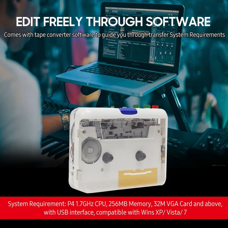 TON010S портативная кассета для mp3-плеера мини-USB Магнитофон MP3 конвертер с 3 5 мм AUX входным программным обеспечением CD Кассетный захват
