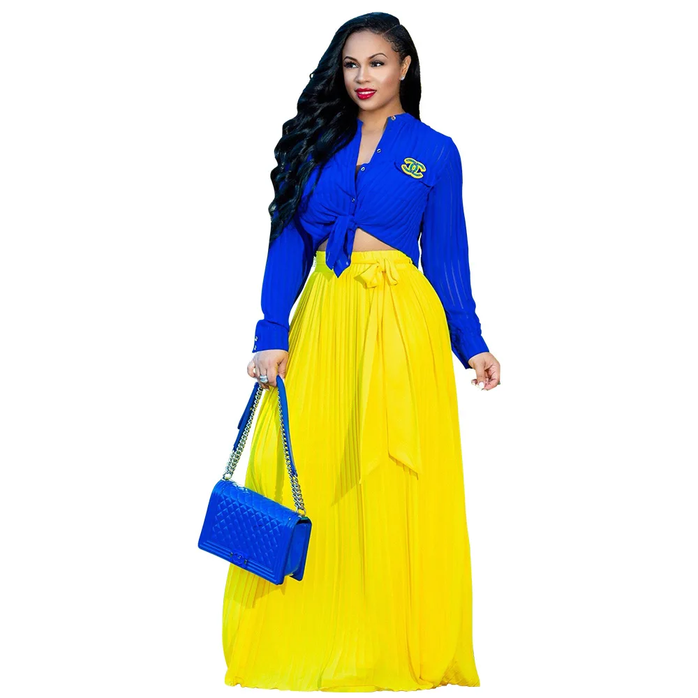
Zakiyyah 8245 sexy fashion spring bow irregular solid color chiffon pleated long skirt sweet style 
