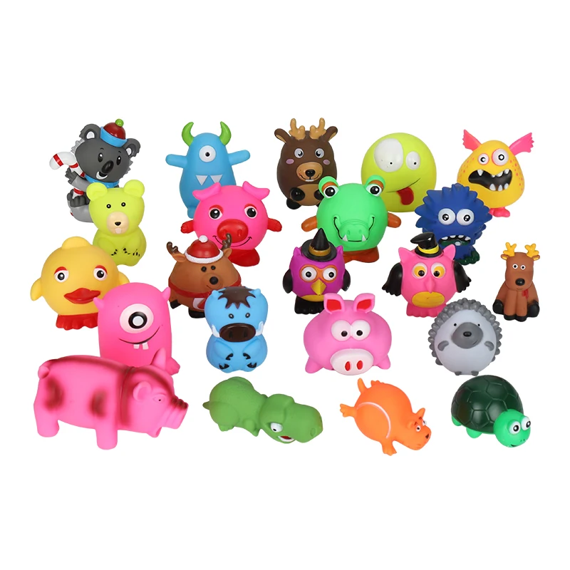 OEM ODM Custom Vinyl Animal Shaped Squeeze Toys Kid Toddler Promotional Squeaky PVC Rubber Animal Action Figure Bath Tub Toys