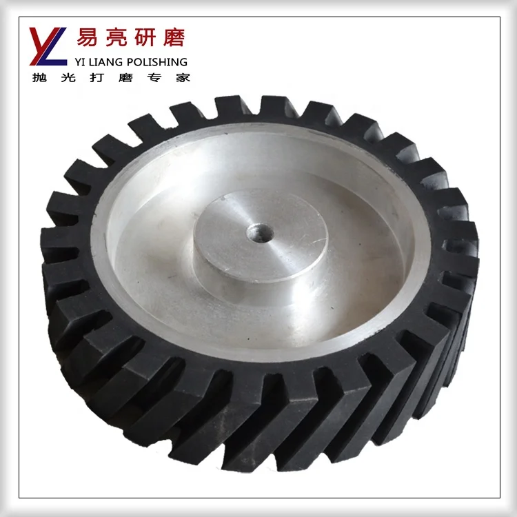 steel iron metal pieces abrasive belt rubber coated aluminum sanding wheel