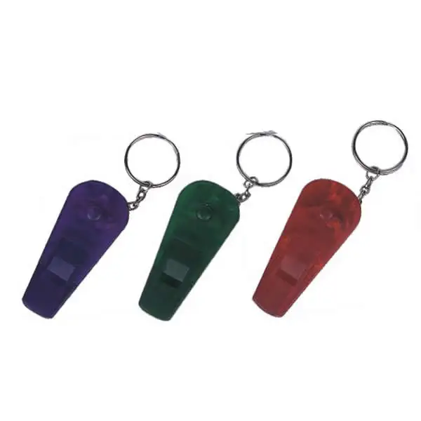 Custom colorful plastic emergency safety whistle survival rescue tools keychain with flashlight