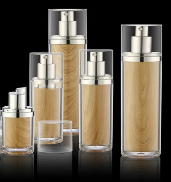 
Luxury wood cosmetic cosmetics containers and packaging plastic spray bottle 