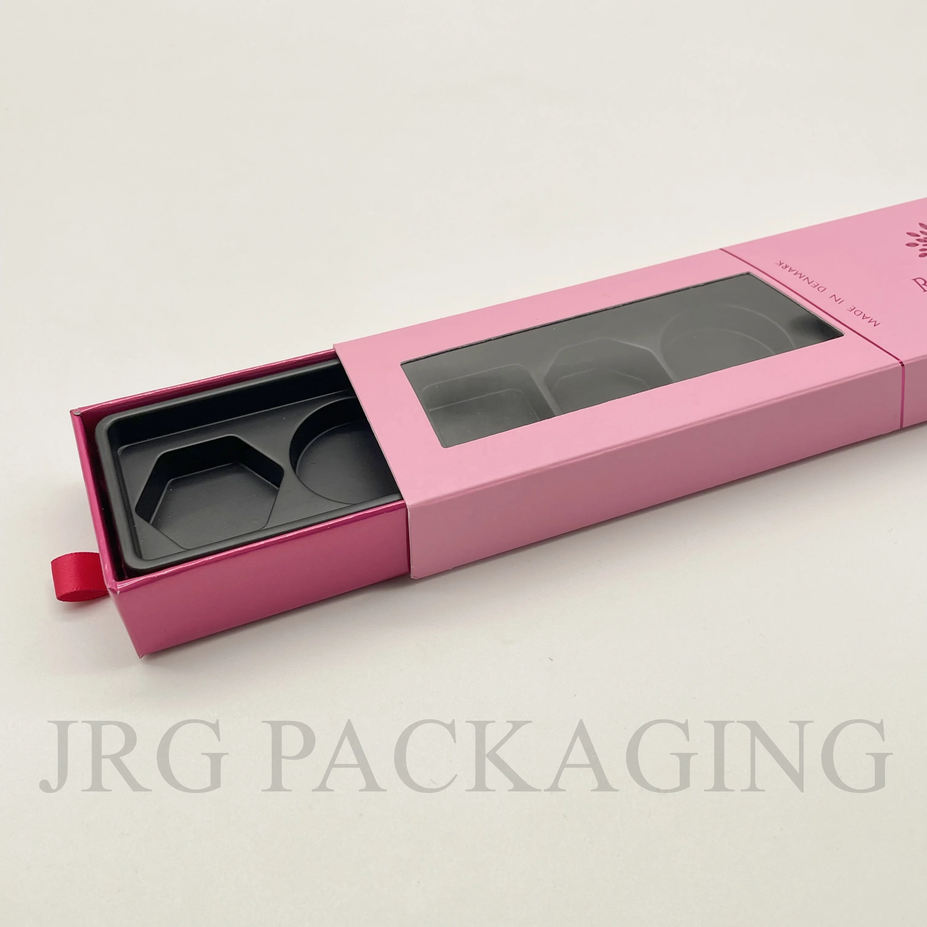 High-quality Rectangle Handmade Chocolate Box Custom Luxury Pink Bonbon Packaging Chocolate Gift Box with PET Tray