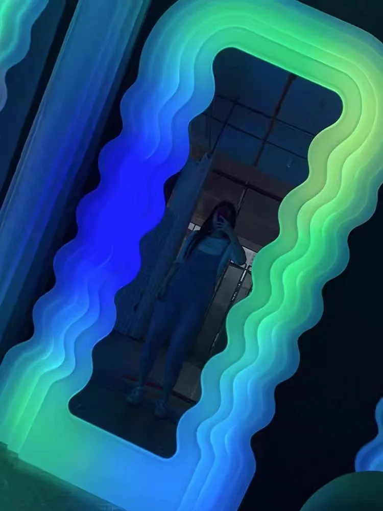 Irregular Wave Shaped LED Luminous Mirror