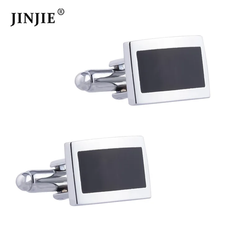 Китайская фабрика, дешевые пустые медные черные эмалевые запонки для мужчин