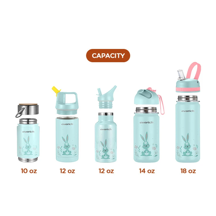 14oz double wall food grade stainless steel vacuum insulated kids water bottle bpa free chubby cup with straw lid