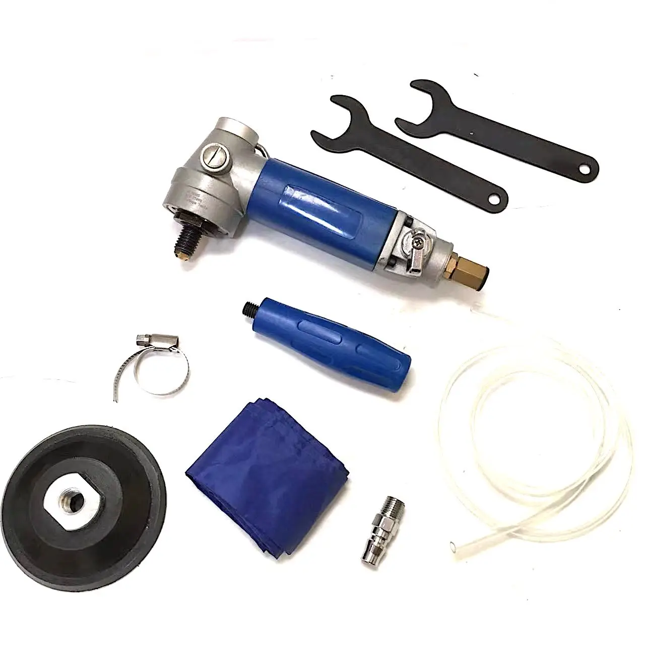 Rear Exhaust 4,500 rpm Four Inch Pneumatic Stone Polisher for right handed, left handed users Marble & Stone 4-Inch Granite Sand