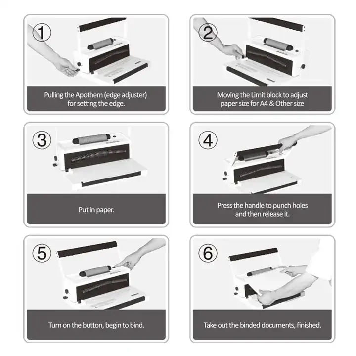 SONTO S20A A4 4:1 3:1 Chinese Factory Plastic Book Punching Spiral Coil Binder Binding Machine