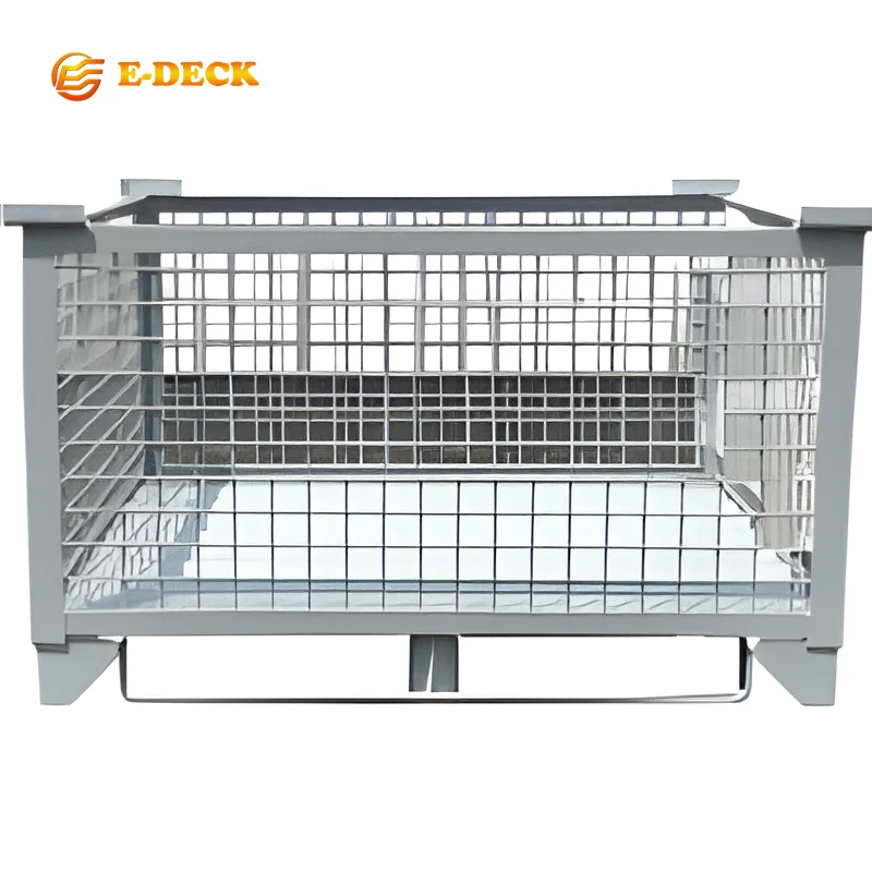 Best Price Forklift Movable Industry Foldable Industrial Galvanized Folding Steel Warehouse Wire Mesh Crate