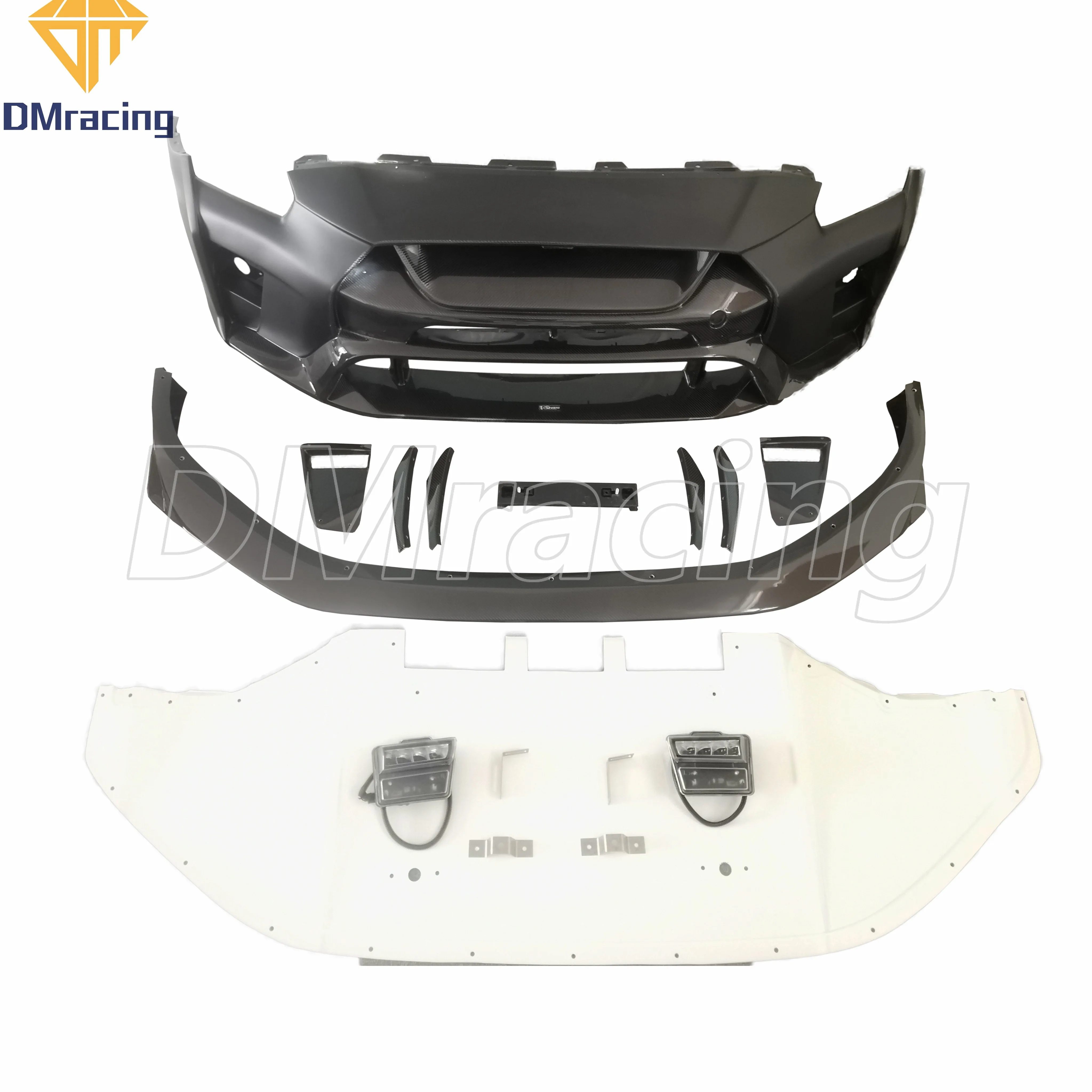 VARI VRS 2019 VER MAGNUM OPUS STYLE HALF CARBON FIBER FRONT BUMPER BODY KIT FOR NISSAN GTR R35 2017-2021