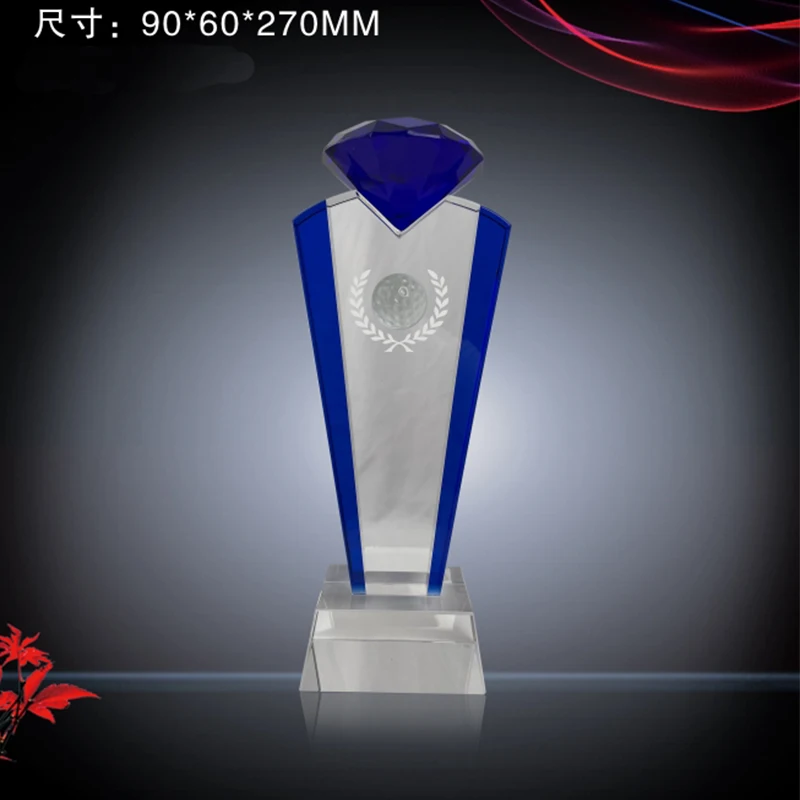 sports events excellent corporate award printing crystal glass plaque