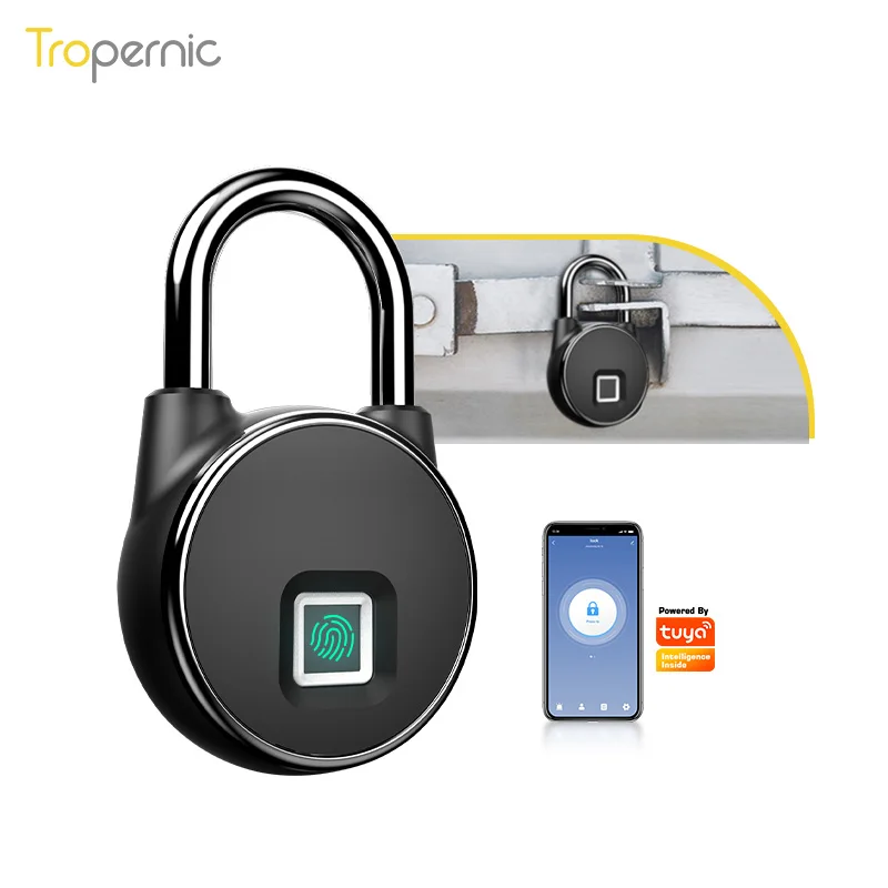 Waterproof IP66 Fingerprint Lock Keyless Waterproof Zinc Alloy Small Biometric Padlock