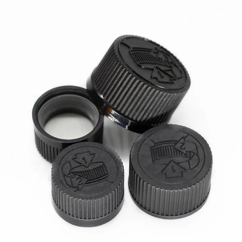 28-410 Back Child Resistant Cap w/F217 Liner, 28mm CRC plastic cap in 20mm height