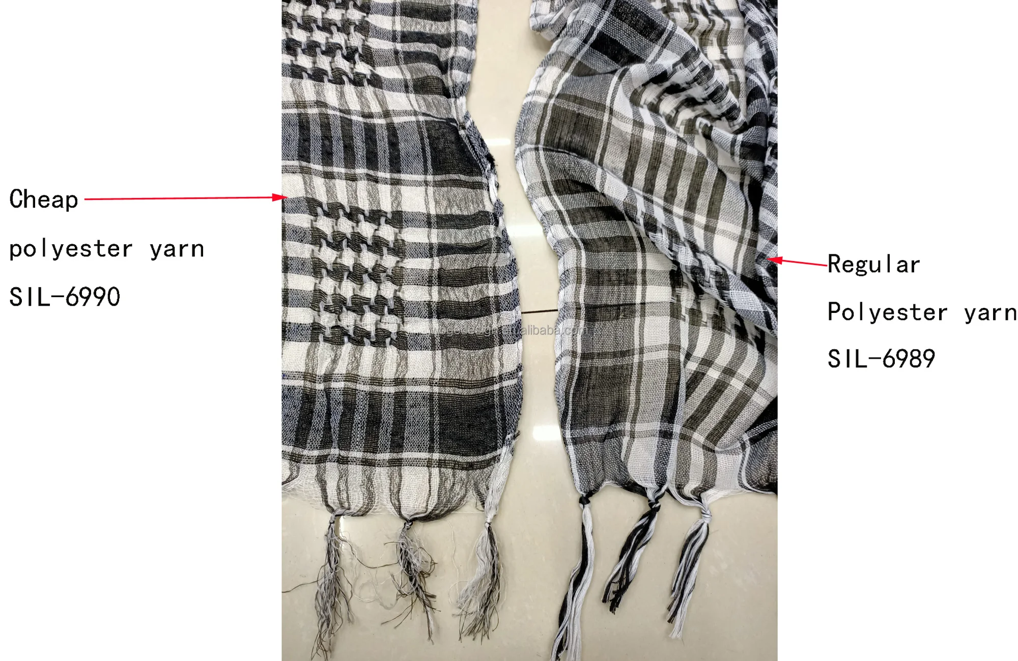 Hot sold arab african jacquard polyester tassels scarf Afghan desert shemagh houndstooth checked square men wrap
