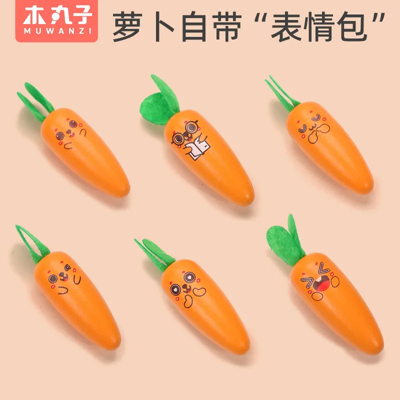 Low MOQ Fast Delivery Simulation Rabbit Cake Multi-functional Kids Baby 1-3 Years Old Wooden Carrot Birthday Cake Toys