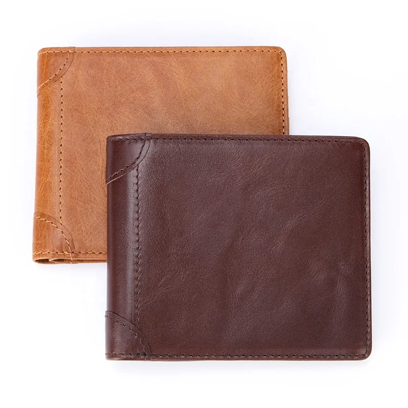 Free shipping  Fashion vintage cheap men short leather wallet smart leather wallet for men 10*12cm