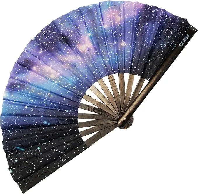 Customized Personalized Bamboo Fan  Large Folding Hand for Dance Party