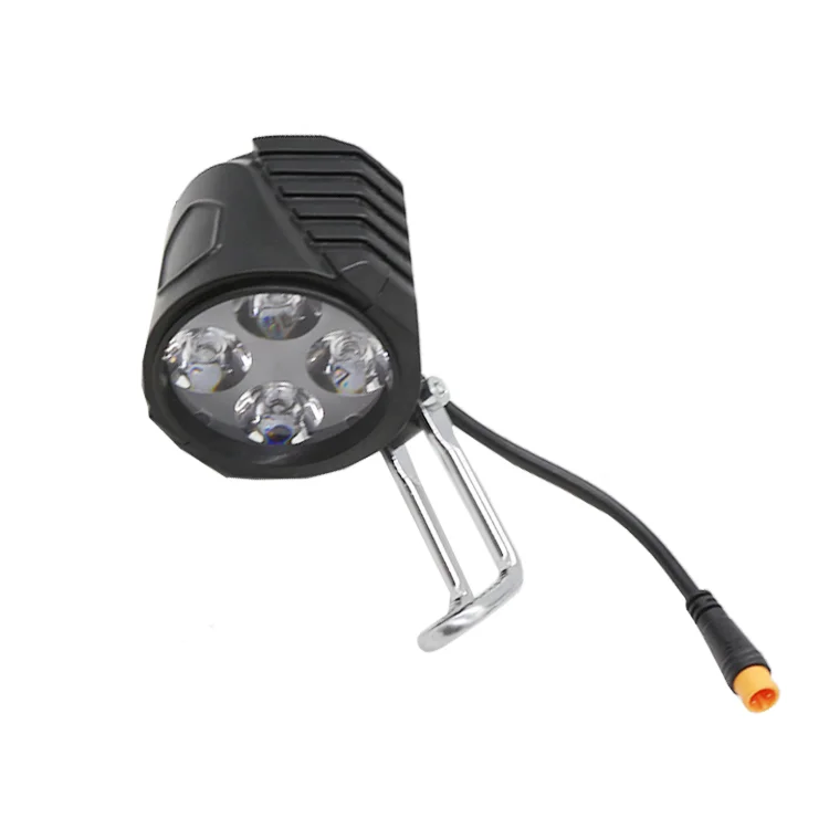 LED Electric Bike Front Light 48V Universal Bicycle Horn Switch Headlight Waterproof Ebike Safety Warning Lamp