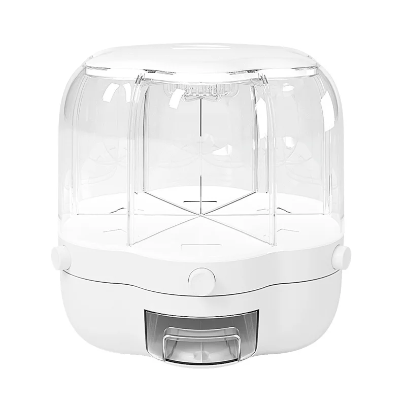 Home and Kitchen 6 Gid Automatic Rotating Rice Food Storage Container Cereal Grain Dispenser for Kitchen Organizer