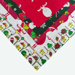 New Arrival Organic Cotton Woven Fabric Christmas Twill Decorative Fabric Santa Printed Pure Cotton Fabric